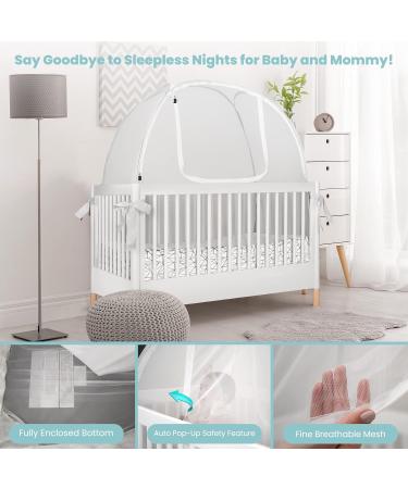 Pro Baby Safety Crib Tent Fine Mesh Crib Netting Cover to Keep Baby from Climbing Out Sturdy & Stylish Infant Crib Topper - Black Geometric Triangle - Buy Online on GoSupps.com