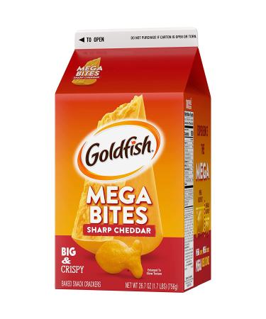 Goldfish Mega Bites Sharp Cheddar Crackers - 26.7 Oz Carton - Buy Online on GoSupps.com