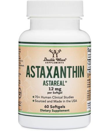 Astaxanthin 12mg Max Strength (AstaReal Patented Natural Astaxanthin) Made in USA by Double Wood Supplements - Buy Online on GoSupps.com