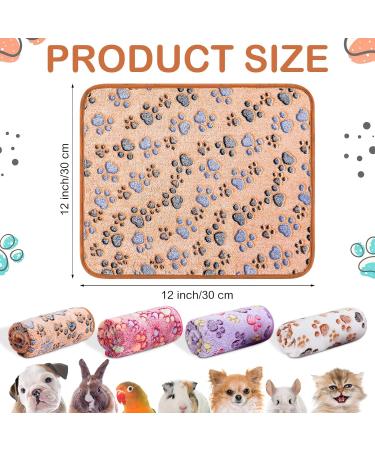 4 Pcs Waterproof Guinea Pig Blankets Washable Small Animal Fleece Bedding Absorbent Guinea Pig Cage Liners Reusable Pet Pee Pad Sleep Mat Pad Cover for Hamster Ferret (Paw Print 12 x 12 Inch) Paw Print 12 x 12 Inch - Buy Online on GoSupps.com