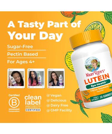 MaryRuth s Lutein Gummies with Zeaxanthin | Lutein & Zeaxanthin Supplement | Eye Health | Blue Light Filtering | Vision Support | Adult Eye Supplement for Visual Function | Non-GMO & Vegan | 60 Count - Buy Online on GoSupps.com