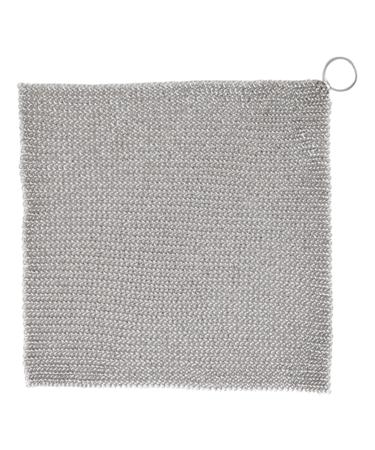 Cast Iron Cleaner Non-Scratch Stainless Steel Scourer 20x20 cm Nonstick Oil Chainmail Scrubber for Kitchen Pans Pot Griddles Skillets Cookware Chainmail Scrubber