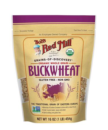 Bob's Red Mill Organic Gluten Free Buckwheat Groats 16oz - Pack of 4 - Buy Online on GoSupps.com