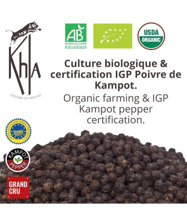 Khla Black Kampot Pepper 120g - Premium Organic Cambodian Pepper for Grinder Refill - Direct from Producer - Buy Online on GoSupps.com