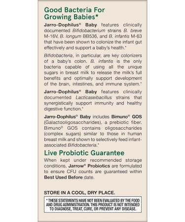 Jarrow Formulas Jarro-Dophilus Baby + GOS â€“ 2.1 Oz Powder for Infant Intestinal Health | 60 Servings (3 Months - 4 Years) - Buy Online on GoSupps.com