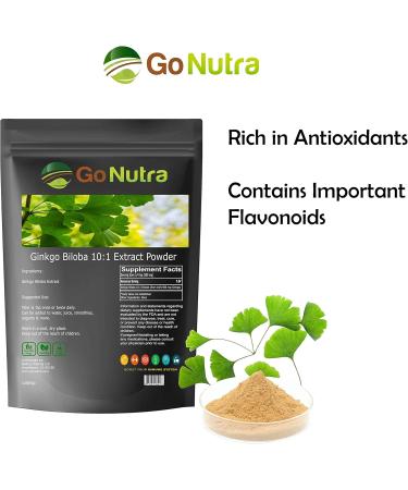 Go Nutra Ginkgo Biloba Powder 8 oz. | Pure Ginkgo Biloba Supplements Ginkgo Powder from Biloba Leaf (8oz.) - Buy Online on GoSupps.com