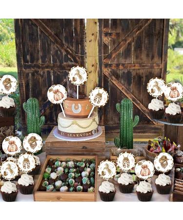 24 Pieces Cowboy Cupcake Toppers Brown Hats Scarf Boots Horseshoes Rompers Cupcake Picks My First Rodeo Western Theme Baby Shower Birthday Party Cake Decoration Supplies - Buy Online on GoSupps.com