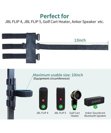 HomeMount Portable Speaker Mount for Golf Cart - Adjustable Strap for Bluetooth Wireless Speaker Attachment - Black - Buy Online on GoSupps.com