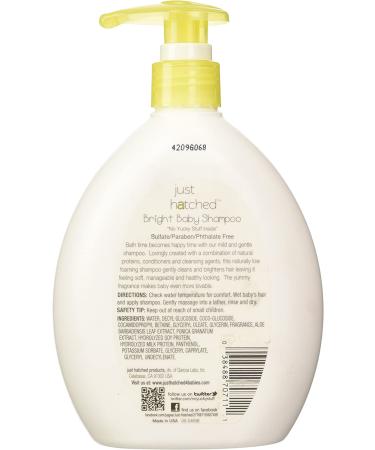 Just Hatched Bright Baby Shampoo 13.5 fl oz - Gentle & Hypoallergenic, Loveable Yummy Fragrance, Gluten-Free, No Harsh Ingredients - Buy Online on GoSupps.com