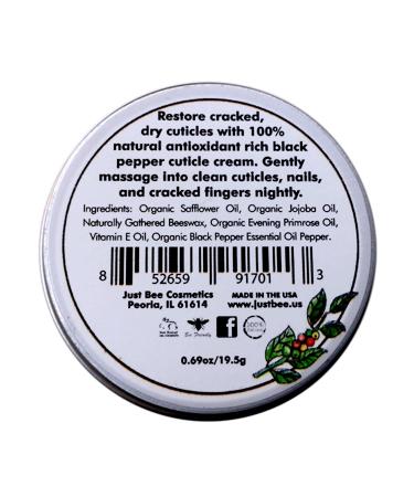 Just Bee Organic Beeswax Black Pepper Cuticle Cream - 100% Natural Essential Oils (1 pack) - Buy Online on GoSupps.com