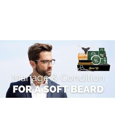 Beard Kit & Conditioner Products For Men Care Beard Brush - Mustache Comb - Balm - Oil - Stainless Steel Trimming Scissor & Shaping Tool by White Naturals - Buy Online on GoSupps.com