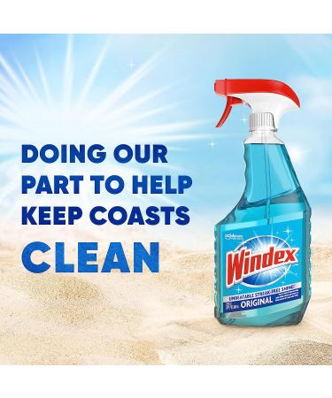 Windex Glass Cleaner Spray Bottle, 100% Recovered Coastal Plastic, Original Blue, 23 fl oz - Pack of 2 - Buy Online on GoSupps.com