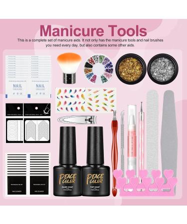 PEACECOLOR Gel Nail Polish Kit - 20 Colors with 36W UV LED Nail Lamp | No Wipe Base & Top Coat | Manicure Tools & Decoration | Ideal Gift for Women - Buy Online on GoSupps.com