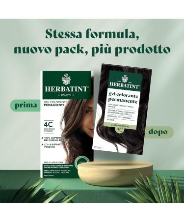 Herbatint Herbatint Permanent Hair Colour Gel 4C Ash Brown - 170ml | Ammonia-Free 100% White Hair Coverage | for Sensitive Skin with 8 Organic Natural Extracts - Buy Online on GoSupps.com
