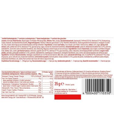 Dextro Energy Muesliriegel Strawberry 25x35g - Quick Carbohydrate Snack Alternative to Chocolate Bar - Delicious & Convenient Energy Boost - Buy Online on GoSupps.com