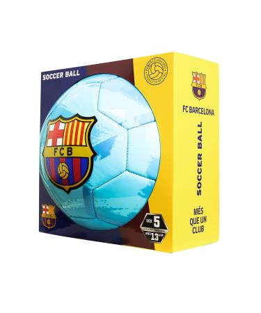 Icon Sports FC Barcelona Brush Team Soccer Ball, Brush Teal, 5