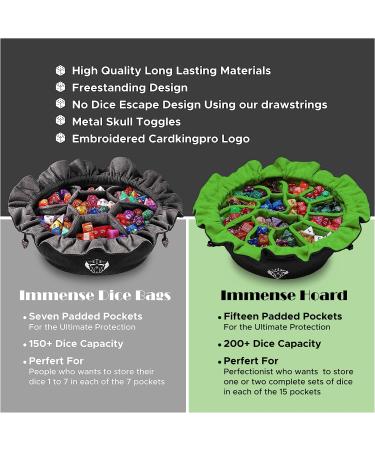 CardKingPro Immense Green Dice Bag with Pockets - Holds 150+ Dice - Perfect for Dice Hoarders - Patented Design - Buy Online on GoSupps.com