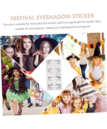 OHPHCALL 12 Pairs Halloween Eyeliner Stickers Eyeliner Eyeshadow Makeup Sticker Party Eyeliner Black Pvc - Buy Online on GoSupps.com