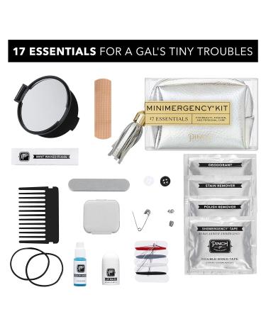 Pinch Provisions Metallic Minimergency Kit - 17 Travel-Sized Cosmetic Essentials | Perfect Emergency Beauty Accessories & Gifts in Silver - Buy Online on GoSupps.com
