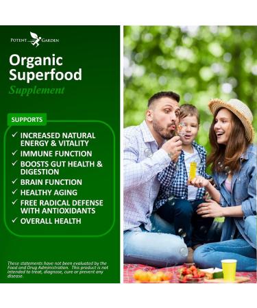 Potent Garden Organic Superfood Greens Fruit and Veggies Supplement Rich in Vitamins & Antioxidants with Alfalfa Beet Root & Tart Cherry to Boost Energy Immunity & Gut Health Greens Tablets 60 Ct - Buy Online on GoSupps.com