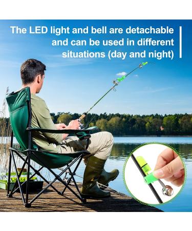 120 Pcs LED Night Fishing Rod Bait Alarm and Indicator Set - Dual Ring Bite Alarm, Glow Fishing Light, Portable Accessories - Green and Red Light - Buy Online on GoSupps.com