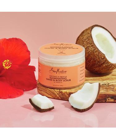 SheaMoisture Illuminating Coconut and Hibiscus Body Scrub 12 oz - Cruelty-Free Skin Care - Buy Online on GoSupps.com