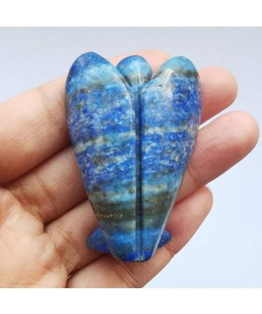 Lovionus89 Hand-Carved Lapislazuli Guardian Angel Statue - 5cm Healing Crystal Decoration for Home & Spiritual Wellness - Buy Online on GoSupps.com