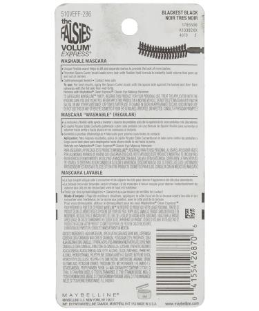 Maybelline New York Volum' Express The Falsies Flared Mascara Blackest Black 0.31 Fl Oz - Pack of 1 | Washable Formula for Bold, Flirty Lashes - Buy Online on GoSupps.com