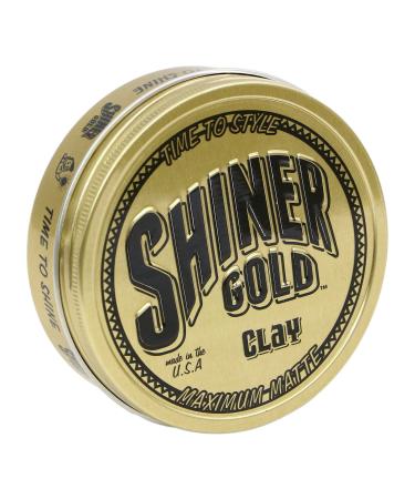 Shiner Gold Clay Pomade | Strong Hold | Matte Finish | Water-based | Coconut Scent, 4oz