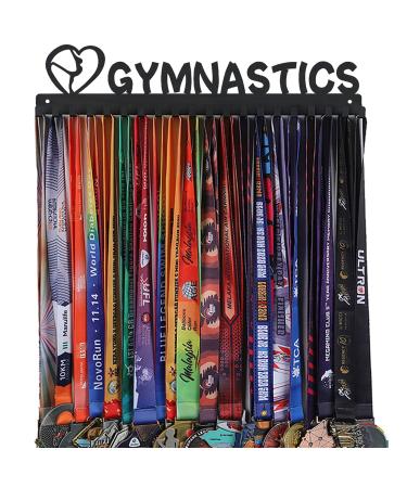 Goutoports Medal Holder Display Hanger Rack Frame for Sport Race Runner- Gymnastics for Girl - Sturdy Black Steel Metal Over 60 Medals Easy to Install