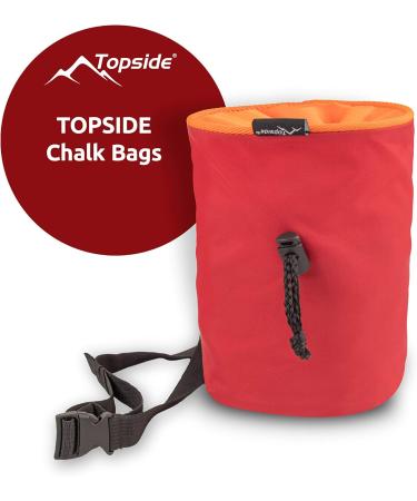 TOPSIDE Chalk Bag for Climbing & Bouldering - Red | Durable Lightweight Perfect for Outdoor Adventures - Buy Online on GoSupps.com