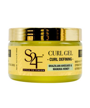 Brazilian Avocado & Manuka Honey Curl Gel | Curl Defining Gel 16.2oz/ 480ml | controls frizz providing the curls with moisture and definition | Suitable for All Hair Type