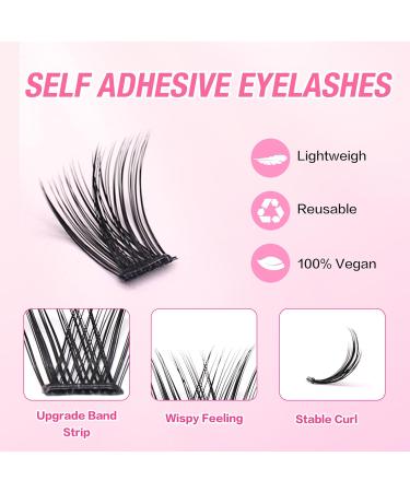Fluffy Eyelash Clusters - No Glue Self-Adhesive Press on Lashes | Waterproof Extensions Kit for Natural Look - Shop Internationally - Buy Online on GoSupps.com