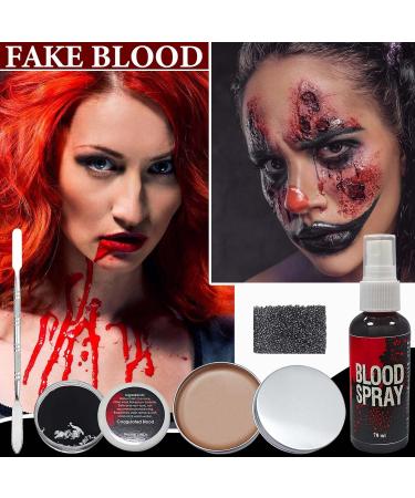Professional Fake Blood Spray Makeup Kit | Special Effects Halloween Zombie Wound & Scar Wax for Cosplay - Buy Online on GoSupps.com