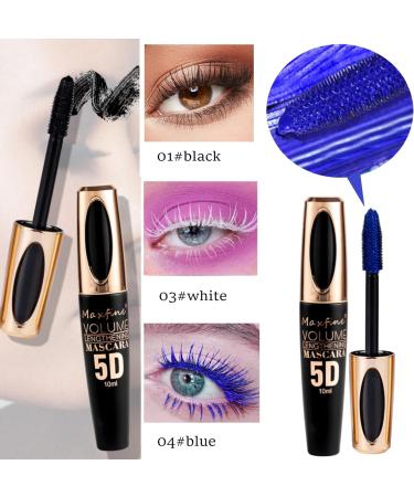 CARL 3 Pieces Mascara Blue White Black Waterproof Long Lasting 5D Colorful Mascara Set for Long Eyelashes Waterproof Eye Makeup - Buy Online on GoSupps.com