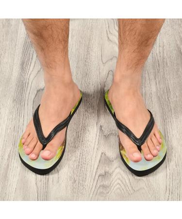 Mnsruu Sunny Sunflower Blossom Oil Painting Flip Flops - Stylish Sandals & Home Slippers for Men & Women | Perfect for Travel Spa & Bedroom - Buy Online on GoSupps.com