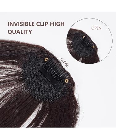 NICENEEDED Dark Brown Clip in Bangs Faux Fringe Bangs Hair Bangs Clips Natural Curved Wispy Bangs Fake Air Hairpieces Clip in Hair Extensions for Women Daily Wear - Buy Online on GoSupps.com
