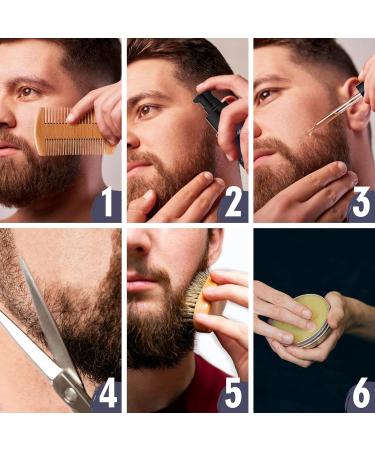 Christmas Beard Care Kit for Men | LIONMANE Beard Grooming Kit with Balm, Wash, Oil, Comb, Brush & Scissors - Best Anniversary, Birthday, Thanksgiving Gifts for Him - Buy Online on GoSupps.com