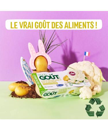 GOOD GO T - cras De Chou-Fleur Pomme De Terre Et Colin D'Alaska - Plat Cuisin Pour B b - D s 8 Mois - Pur e Moulin e - Bols Micro-Ondables - 2x190g (L'emballage peut varier) chou fleur colin 190 g (Lot de 2) - Buy Online on GoSupps.com