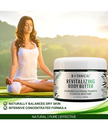 Botanical Revitalizing Body Butter | Organic Evening Primrose & Chamomile | Natural Skincare | 11.5 fl oz (340 ml - Buy Online on GoSupps.com