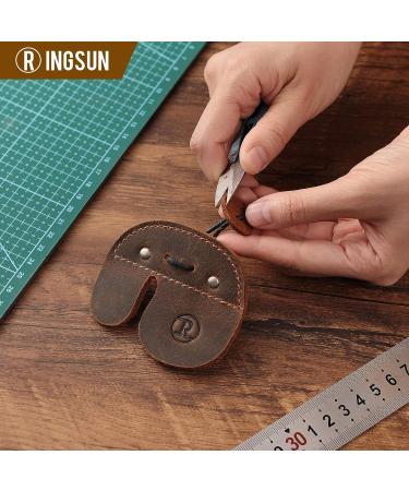 Ringsun Handmade Leather Archery Finger Tab for Recurve Bow Shooting Practice - Right Hand - Buy Online on GoSupps.com