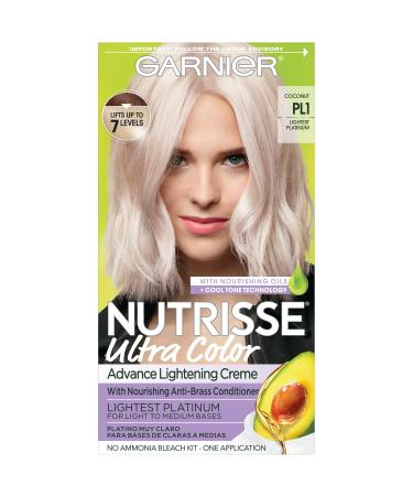Garnier Hair Color Nutrisse Ultra Color Nourishing Creme PL1 Lightest Platinum (Coconut) Permanent Hair Dye 1 Count (Packaging May Vary)