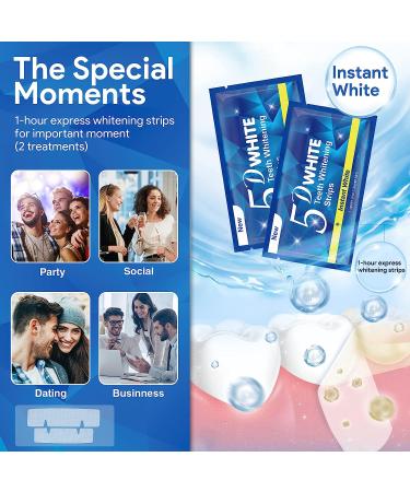 Enamel Safe Teeth Whitening Strips - 14 Sensitive + 4 Instant Strong Whitening Strips - Home Teeth Whitener (7+2 Pouches) - Mint - Buy Online on GoSupps.com