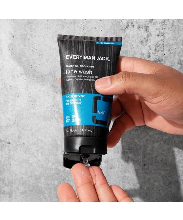 Every Man Jack Daily Energizing Face Wash for Men - Hyaluronic Acid & Caffeine - Twin Pack - Buy Online on GoSupps.com