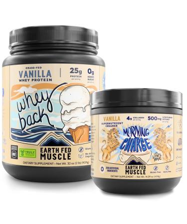 Earth Fed Muscle Vanilla Grass Fed Whey & Morning Charge Supernutrient Creamer