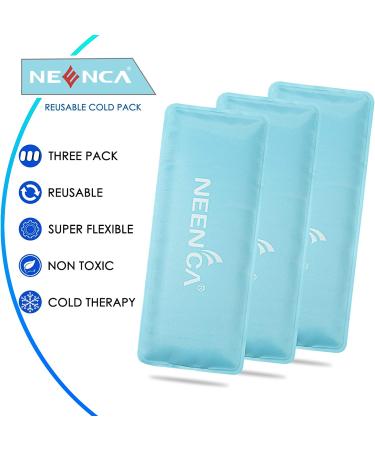 NEENCA Reusable Ice Pack (3 Packs, 4x9 Inches) - Hot & Cold Therapy for Swelling, Bruises, Injuries - Flexible Gel Packs for Instant Relief - Buy Online on GoSupps.com