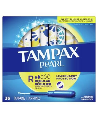 Tampax Pearl Plastic Unscented Tampons Regular 36 Count Unscented One Size - Buy Online on GoSupps.com