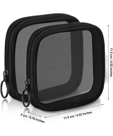 Weewooday 4-Pack Small Mesh Makeup Bags with Zipper - Mini Portable Toiletry Pouch Set for Daily Essentials - Black 4.52x4.52x0.78 Inch - Buy Online on GoSupps.com