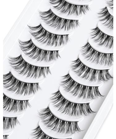 10 Pairs D-M07 14mm Mink Full Volume False Lashes | Natural Cat Eye Lashes with Lifting Effect - Buy Online on GoSupps.com