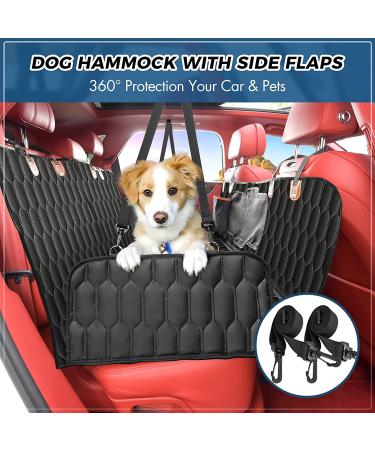 5-in-1 Dog Car Seat Cover for Back Seat | Waterproof & Scratchproof Car Hammock for Dogs | Nonslip & Mesh Window Car Pet Seat Protector with Belt | Fits Cars, Trucks, SUVs | Black 53x59 - Buy Online on GoSupps.com